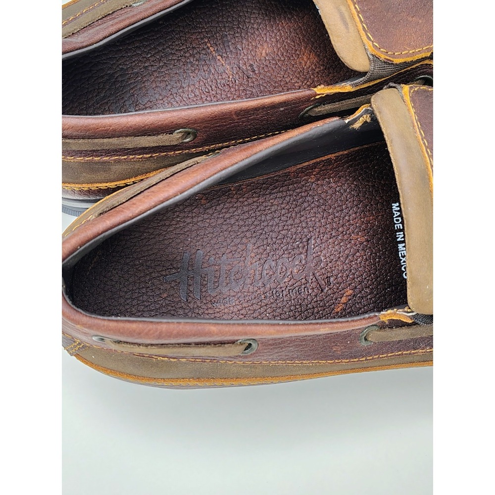 Hitchcock Boat Moccasin Mens Size 13 3E Brown Leather Slip On - Picture 5 of 11